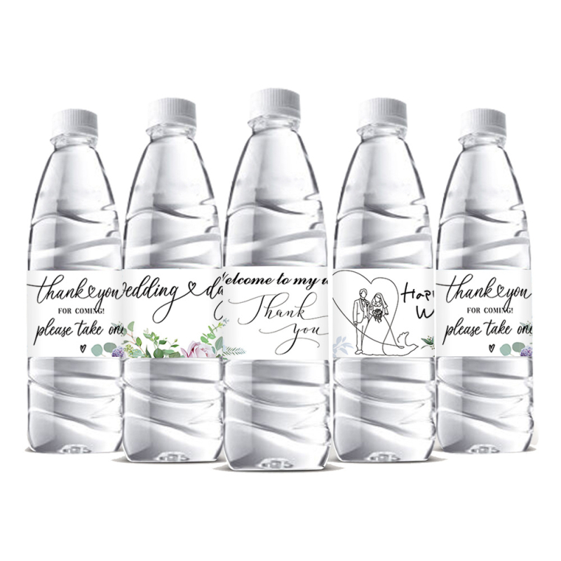 Трансгранична 2025 Нова сватбена украса Парти Годежна минерална вода Стикери за бутилка вино Стикери за парти консумативи