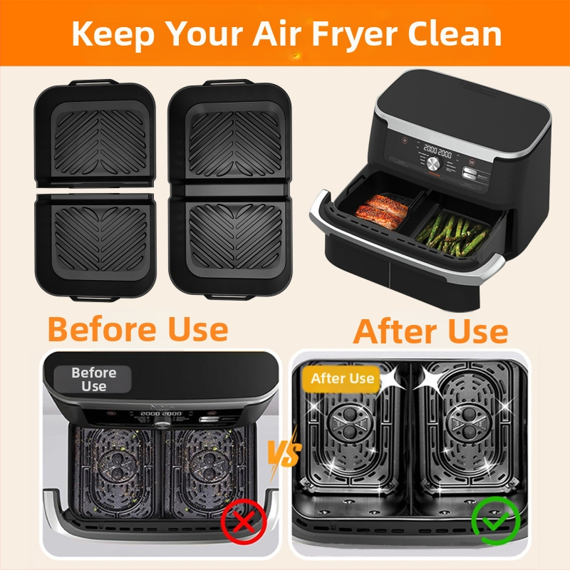 Cezhraničný nový štvorcový silikónový plech na pečenie, veľkoobchodné prispôsobenie vhodné pre plech na pečenie do fritézy Ninja Af500