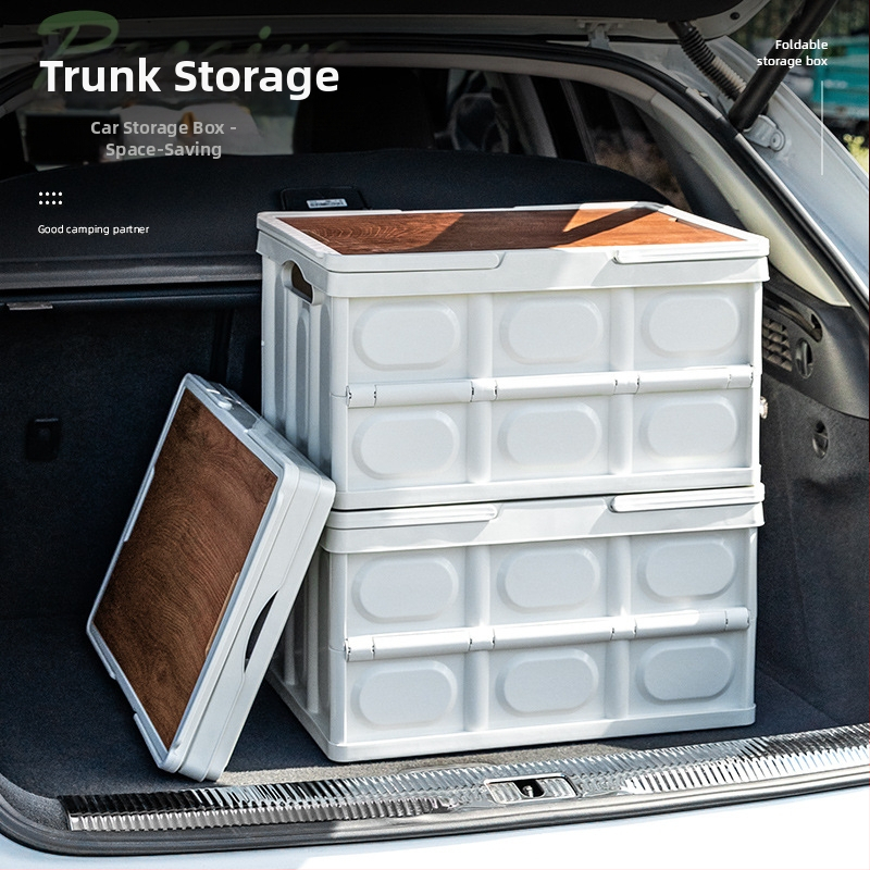 Lauko kempingo nešiojama daiktadėžė sulankstoma dėžė kempingo daiktadėžė automobilinė daiktadėžė plastikinė medinė dėžutė su dangčiu
