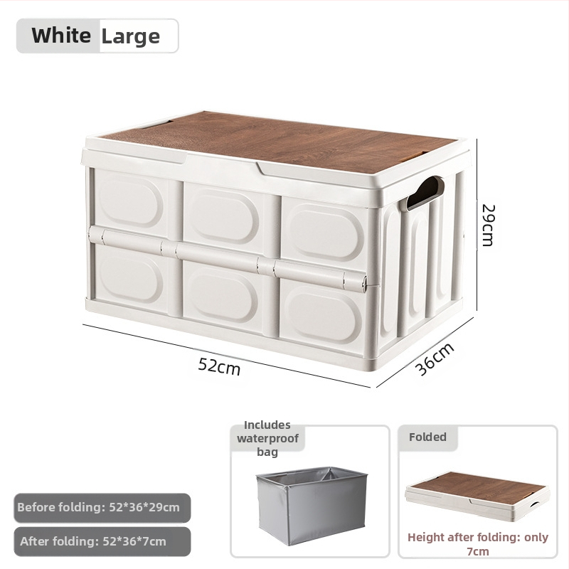 Lauko kempingo nešiojama daiktadėžė sulankstoma dėžė kempingo daiktadėžė automobilinė daiktadėžė plastikinė medinė dėžutė su dangčiu