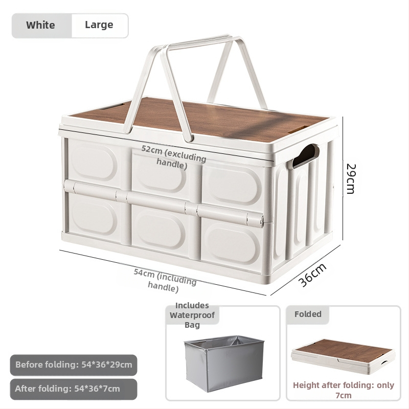 Lauko kempingo nešiojama daiktadėžė sulankstoma dėžė kempingo daiktadėžė automobilinė daiktadėžė plastikinė medinė dėžutė su dangčiu