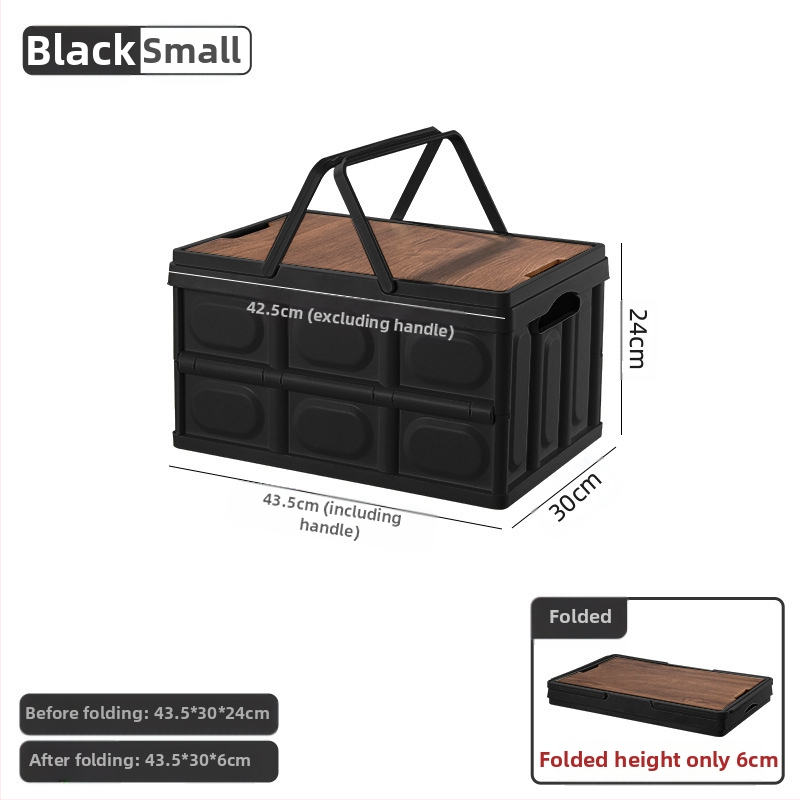 Lauko kempingo nešiojama daiktadėžė sulankstoma dėžė kempingo daiktadėžė automobilinė daiktadėžė plastikinė medinė dėžutė su dangčiu