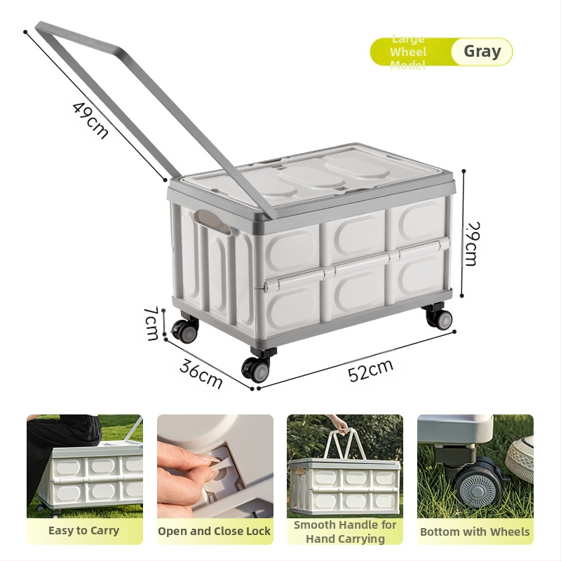 Lauko kempingo nešiojama daiktadėžė sulankstoma dėžė kempingo daiktadėžė automobilinė daiktadėžė plastikinė medinė dėžutė su dangčiu