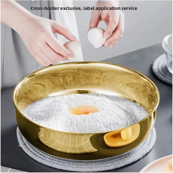 Tarpvalstybinis nerūdijančio plieno ir dubens buitinis kepimo kiaušinių dubens auksinis itin didelis Salah dubens virtuvės daržovių plovimo dubens karšto puodo dubens