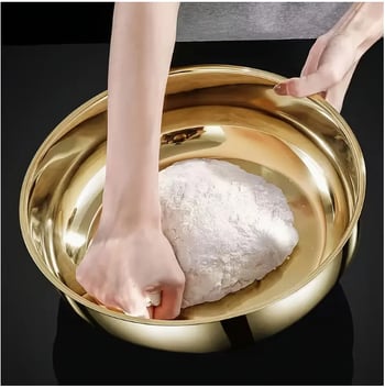 Tarpvalstybinis nerūdijančio plieno ir dubens buitinis kepimo kiaušinių dubens auksinis itin didelis Salah dubens virtuvės daržovių plovimo dubens karšto puodo dubens