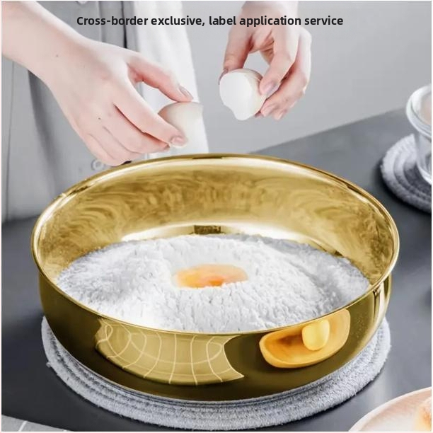 Трансгранична мивка от неръждаема стомана и домакински басейн за печене на яйца, златен супер голям басейн за салата, кухненски басейн за миене на зеленчуци, мивка за гореща тенджера