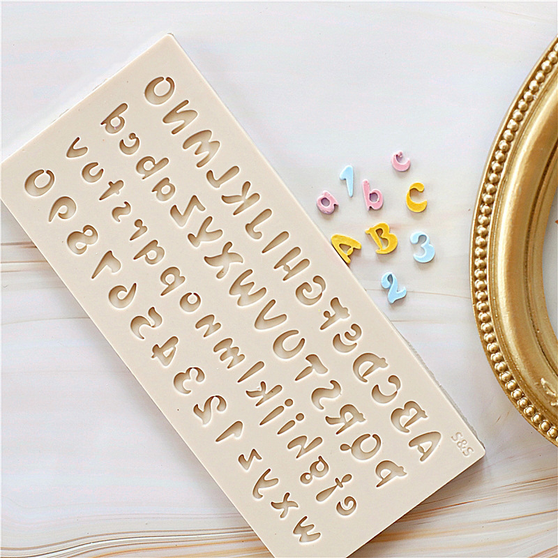 Tehase otsemüük silikoonist koogivormide numbrid ja tähed fondantvormide küpsetamise isetegemise tööriistad