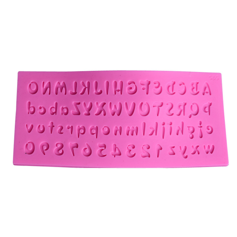 Tehase otsemüük silikoonist koogivormide numbrid ja tähed fondantvormide küpsetamise isetegemise tööriistad