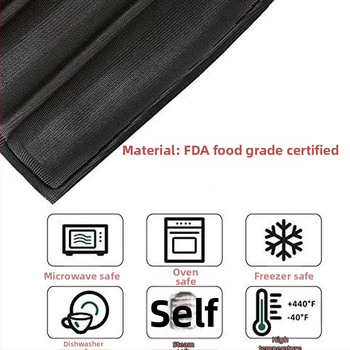 Subway 5-restiga kõrge temperatuurikindel baguette silikoonist klaaskiust võrgust leivavorm perforeeritud leivavorm