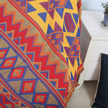 Naujas geometrinis dvipusis žakardo sofos rankšluostis, didmeninė prekyba daugiafunkciniu patogiu siūlų antklode, neslystančiu antklode