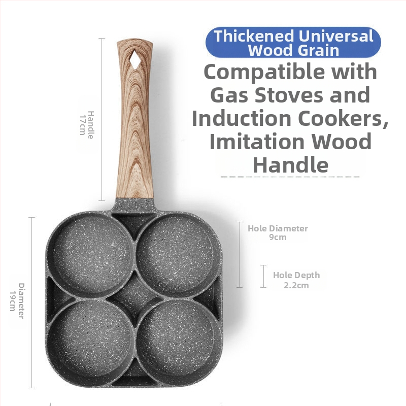 Kiaušinių keptuvė, kiaušinių kepimo forma, keturių skylučių kiaušinių kepimo artefaktas, neprideganti blynų kepimo mašina, namų pusryčiai