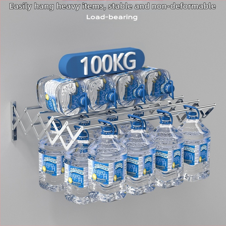 Piiriülene nähtamatu kuivatusresti varras seinale riputatav kokkupandav rõdu teleskoopiline laheakna kuivatusrest roostevabast terasest teleskooprätikuhoidja