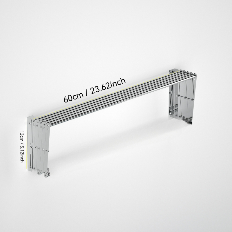 Piiriülene nähtamatu kuivatusresti varras seinale riputatav kokkupandav rõdu teleskoopiline laheakna kuivatusrest roostevabast terasest teleskooprätikuhoidja