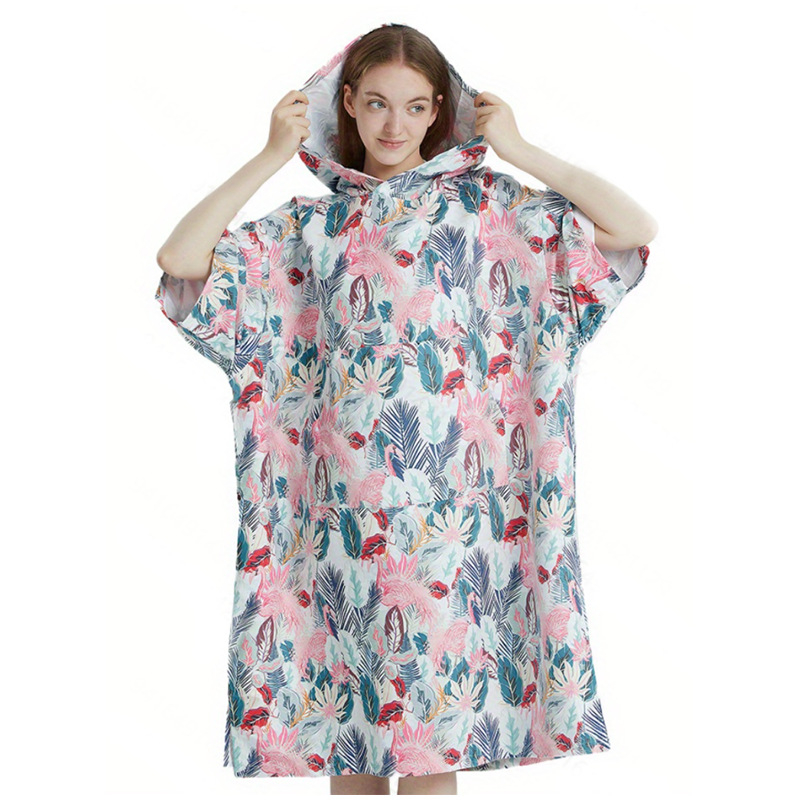 Piiriülene kuummüük lillelise kapuutsiga pesu kiiresti kuivav rätik mantli hommikumantel rannarätik vann basseinirätik hulgimüük