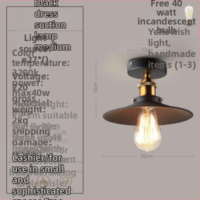 Ameerika industriaalses stiilis loft-tüüpi maalähedased retrolambid esiku vahekäigu lamp söögitoa magamistoa koridori ühe peaga laelamp
