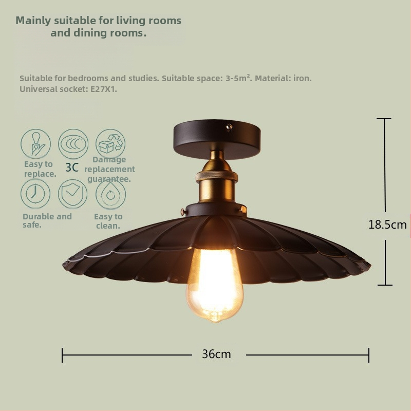 loft americký industriálny štýl vidiecky retro lampy chodba ulička lampa jedáleň spálňa chodba stropná lampa s jednou hlavou