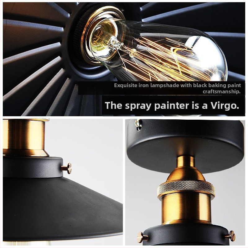 loft americký industriálny štýl vidiecky retro lampy chodba ulička lampa jedáleň spálňa chodba stropná lampa s jednou hlavou