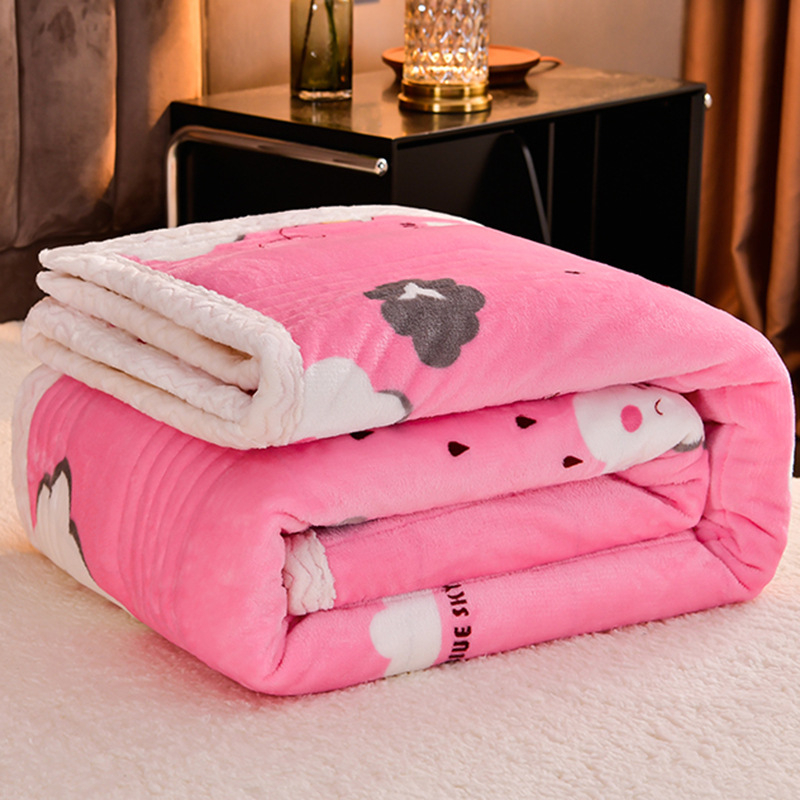 [Pašto kaina] nauja sustorinta pavasarinė ir rudeninė antklodė ėrienos apklotas sojų pupelių plunksnų aksominė antklodė plaukų karta