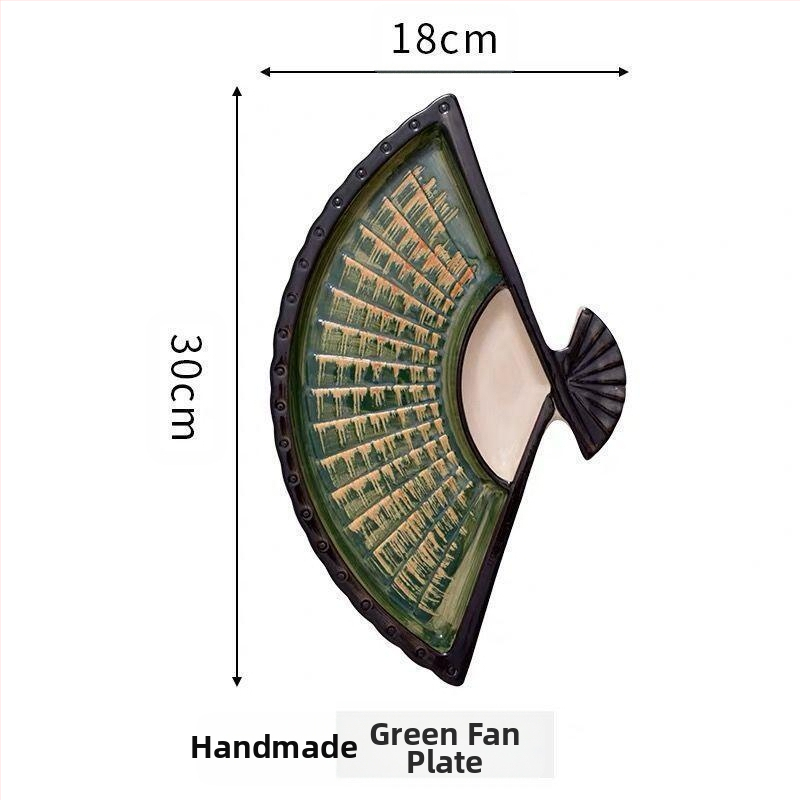 Interneti tähistaja pelmeenitaldrik äädikaga, loominguline keraamiline dielektriline taldrik, Jaapani käsitsi maalitud sushitaldrik, lehvikukujuline suupistetaldrik