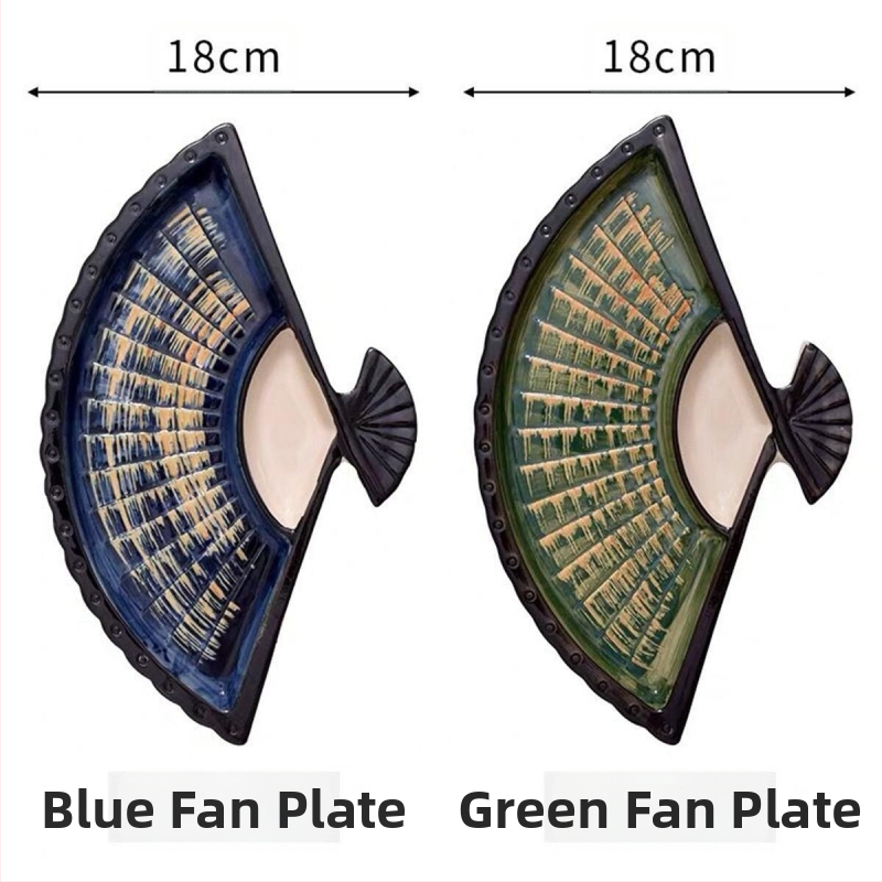 Interneti tähistaja pelmeenitaldrik äädikaga, loominguline keraamiline dielektriline taldrik, Jaapani käsitsi maalitud sushitaldrik, lehvikukujuline suupistetaldrik