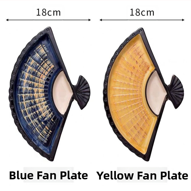 Interneti tähistaja pelmeenitaldrik äädikaga, loominguline keraamiline dielektriline taldrik, Jaapani käsitsi maalitud sushitaldrik, lehvikukujuline suupistetaldrik