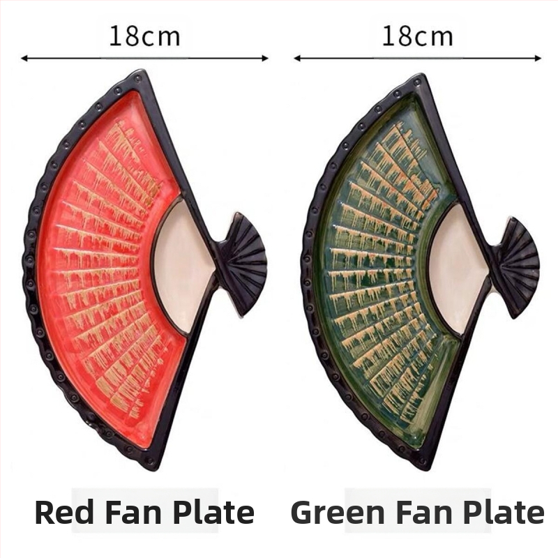 Interneti tähistaja pelmeenitaldrik äädikaga, loominguline keraamiline dielektriline taldrik, Jaapani käsitsi maalitud sushitaldrik, lehvikukujuline suupistetaldrik
