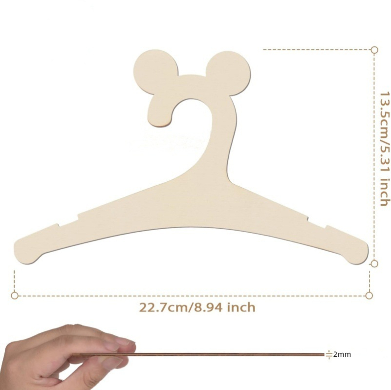 Дървена висулка за детско облекло Мече Дървена детска закачалка Креативна висулка за дома Направи си сам Декорация за детска стая