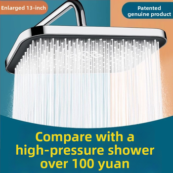 Μεγάλη κεφαλή ντους οικιακής χρήσης με υπερτροφοδοτούμενο πάνελ, μεγάλη τετράγωνη κεφαλή ντους, σετ ντους γενικής χρήσης με ψεκασμό μπάνιου