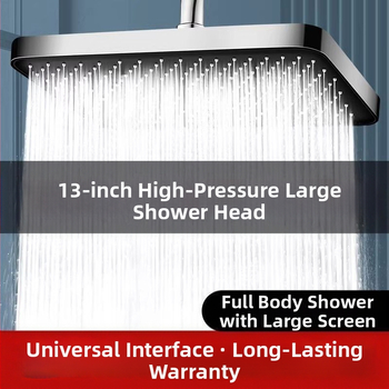 Μεγάλη κεφαλή ντους οικιακής χρήσης με υπερτροφοδοτούμενο πάνελ, μεγάλη τετράγωνη κεφαλή ντους, σετ ντους γενικής χρήσης με ψεκασμό μπάνιου