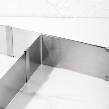 Διασυνοριακό σε απόθεμα από ανοξείδωτο ατσάλι με ορθογώνιο δακτύλιο μους, ρυθμιζόμενο με τηλεσκοπική άκρη, εργαλείο ψησίματος κουζίνας για κέικ