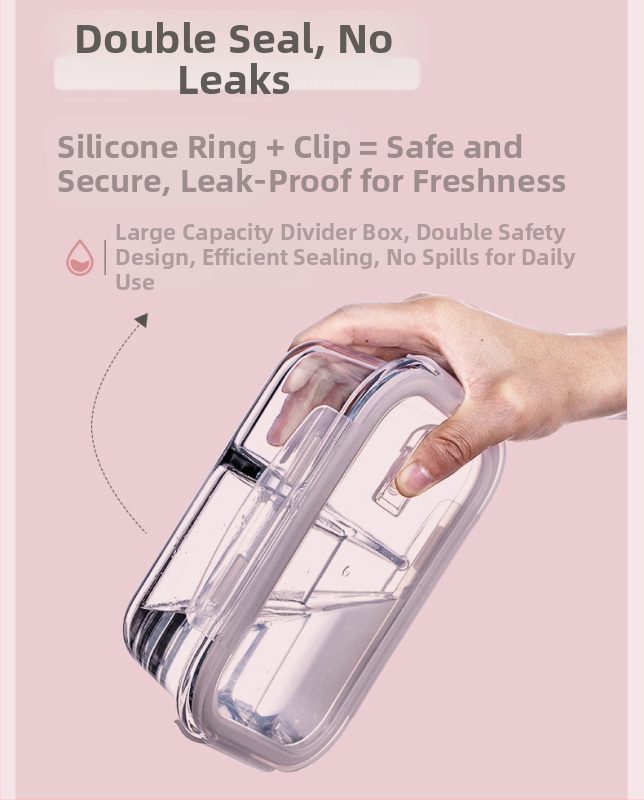 Стъклена изолирана кутия за обяд с капак за микровълнова фурна, стъклена купа за салата, преносима кутия за обяд