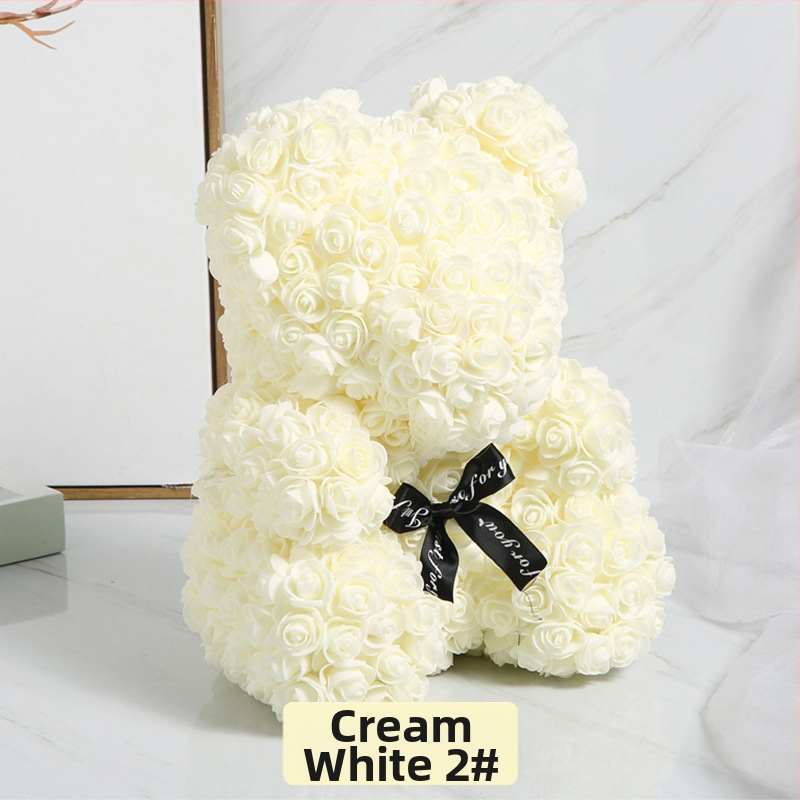 Rožinis lokys, konservuota gėlė, Valentino dienos imitacinė gėlių dovana, Pe lokio gimtadienio dovana, rožių burbulinė meška, užsienio prekyba, didmeninė prekyba