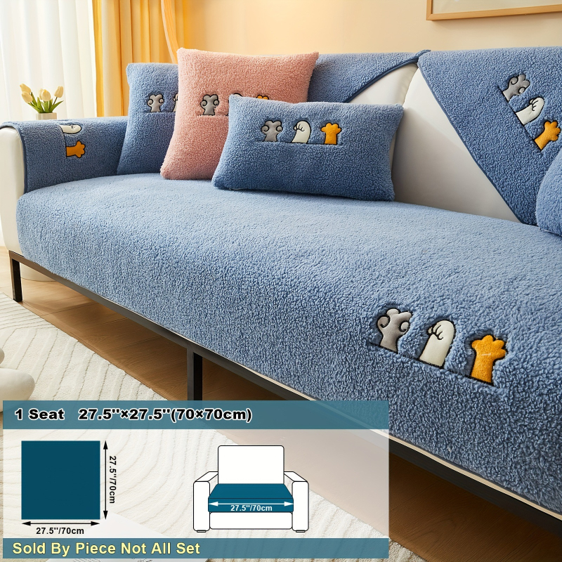 Трансгранично специално за детски кашмирени възглавници за диван с анимационни филми, зимни нови плюшени удебелени калъфи за дивани, неплъзгащи се