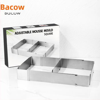 Kalup za pečenje, kalup za torte, prsten za mousse od nehrđajućeg čelika, kalup za torte, teleskopski pravokutni podesivi prsten za mousse