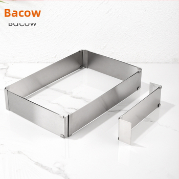 Φόρμα ψησίματος Φόρμα κέικ από ανοξείδωτο ατσάλι, δακτύλιος μους, τηλεσκοπικός ορθογώνιος ρυθμιζόμενος δακτύλιος μους