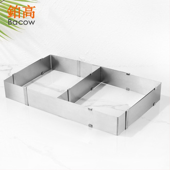 Φόρμα ψησίματος Φόρμα κέικ από ανοξείδωτο ατσάλι, δακτύλιος μους, τηλεσκοπικός ορθογώνιος ρυθμιζόμενος δακτύλιος μους