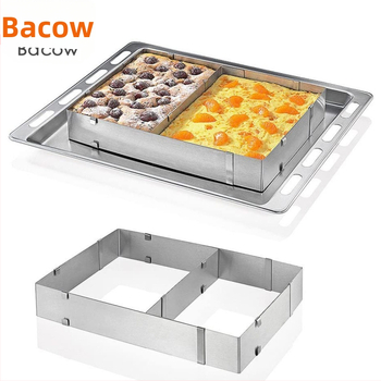 Φόρμα ψησίματος Φόρμα κέικ από ανοξείδωτο ατσάλι, δακτύλιος μους, τηλεσκοπικός ορθογώνιος ρυθμιζόμενος δακτύλιος μους