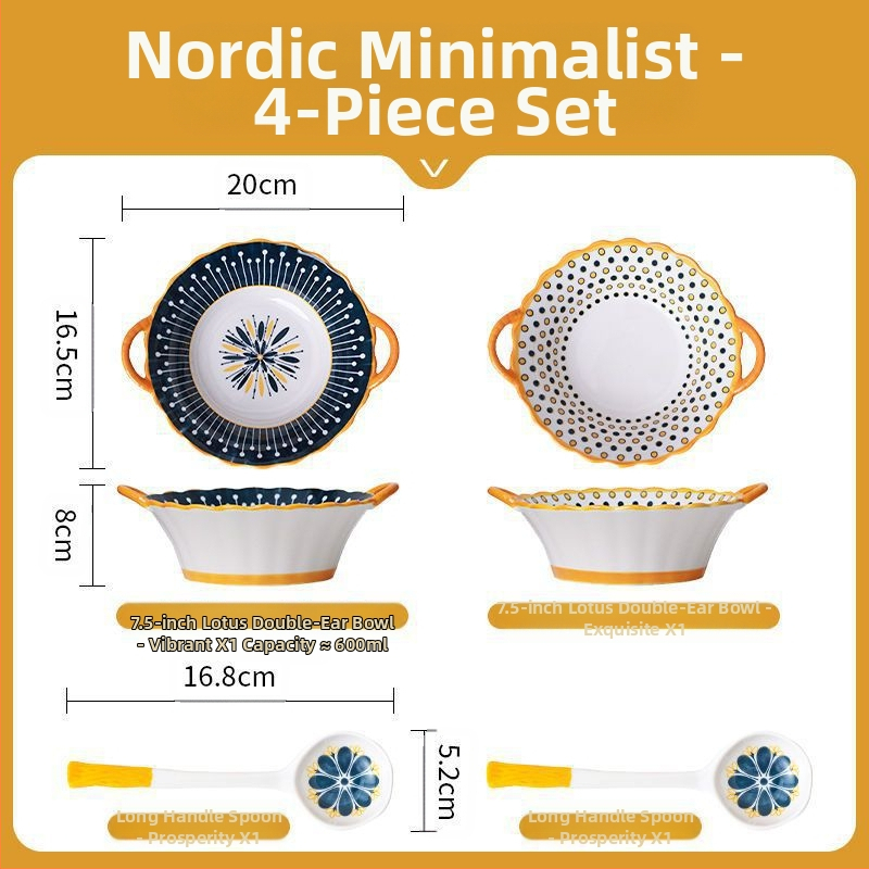 Interneti-punane kauss majapidamises koheselt puhas kauss topeltkõrvakauss loominguline kõrvamagustoidukauss lihtne riisikauss keraamilised lauanõud