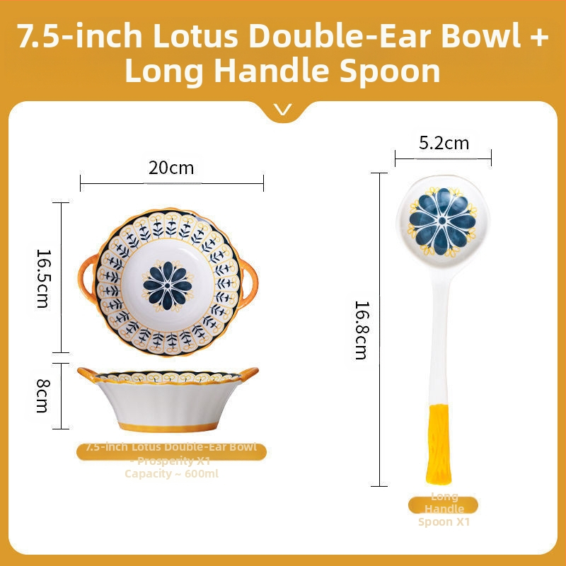 Interneti-punane kauss majapidamises koheselt puhas kauss topeltkõrvakauss loominguline kõrvamagustoidukauss lihtne riisikauss keraamilised lauanõud