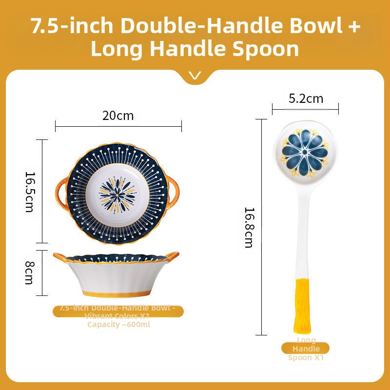 Interneti-punane kauss majapidamises koheselt puhas kauss topeltkõrvakauss loominguline kõrvamagustoidukauss lihtne riisikauss keraamilised lauanõud