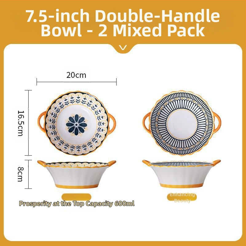 Interneti-punane kauss majapidamises koheselt puhas kauss topeltkõrvakauss loominguline kõrvamagustoidukauss lihtne riisikauss keraamilised lauanõud