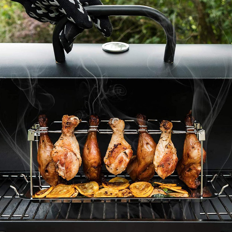 Roostevabast terasest kokkupandav kanakoibade riiul majapidamise küpsetusrest välistingimustes kasutatavate köögiviljade küpsetusplaat kanatiibade grillkana riiul