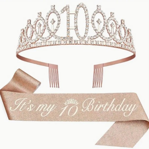 „Amazon TEMU Princess Cross-border Hot-Style“ išskirtinis tiekimas 3–10 metų gimtadienio karūnėlių rinkinys, paruoštas urmu