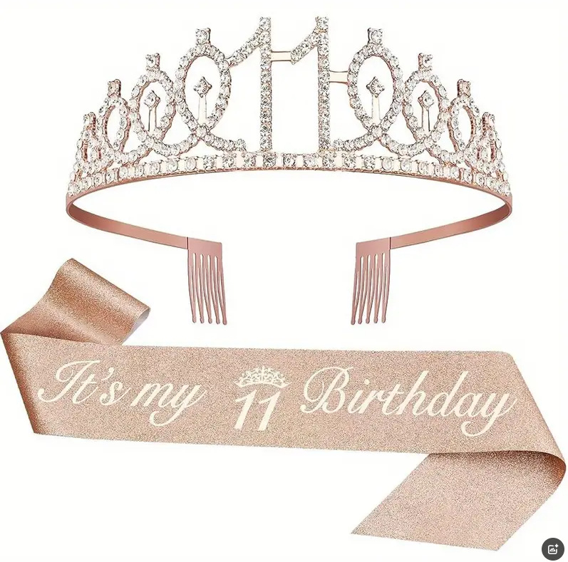 „Amazon TEMU Princess Cross-border Hot-Style“ išskirtinis tiekimas 3–10 metų gimtadienio karūnėlių rinkinys, paruoštas urmu