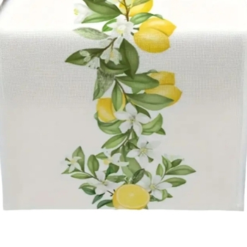 Τραπεζομάντιλο με φρέσκα λουλούδια και φύλλα λεμονιού, διακόσμηση εστιατορίου, temu, AliExpress, Amazon, Cross Border Wholesale