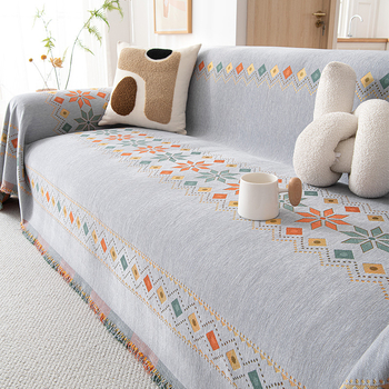 Универсален калъф за диван в кремав стил, еднокомпонентен, универсален, за четири сезона, висококачествен плат, кърпа за диван, против надраскване от котка