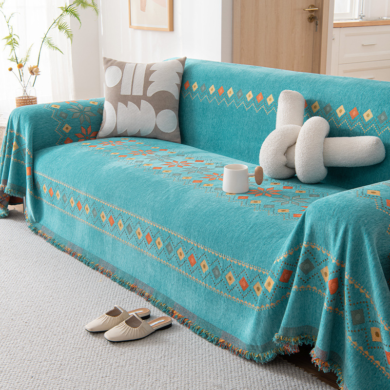 Универсален калъф за диван в кремав стил, еднокомпонентен, универсален, за четири сезона, висококачествен плат, кърпа за диван, против надраскване от котка