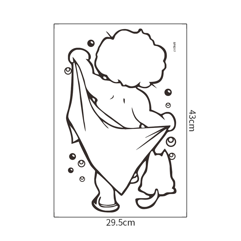 „Shangyi SP8217“ berniukiškos vonios vonios sienos lipdukai, lipnūs, vandeniui atsparūs, vonios kambario dekoracijos, tarpvalstybiniai, terminiai sienų lipdukai