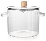 „Amazon“ didelės talpos medinis karoliukas su vertikaliu grūdų tarpvalstybiniu makaronų puodu, buitiniais virtuvės reikmenimis, slėgio antgaliu, dideliu borosilikatinio binauralinio stiklo puodu