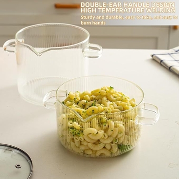 „Amazon“ didelės talpos medinis karoliukas su vertikaliu grūdų tarpvalstybiniu makaronų puodu, buitiniais virtuvės reikmenimis, slėgio antgaliu, dideliu borosilikatinio binauralinio stiklo puodu